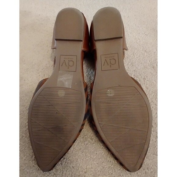 Dolce Vita Brown Leather Pointed Toe Ankle Wrap Back Zip Flats - Sz 10M - Picture 10 of 12